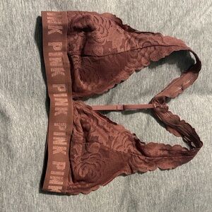 PINK Victoria's Secret Deep Mauve Lace Bralette